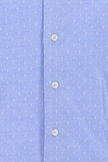 Koyu Lacivert Uzun Kol Slim Fit Dar Kesim Desenli Spor Pamuk Gömlek