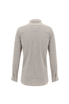 Açık Bej Uzun Kol Slim Fit Dar Kesim Desenli Spor Pamuk Gömlek