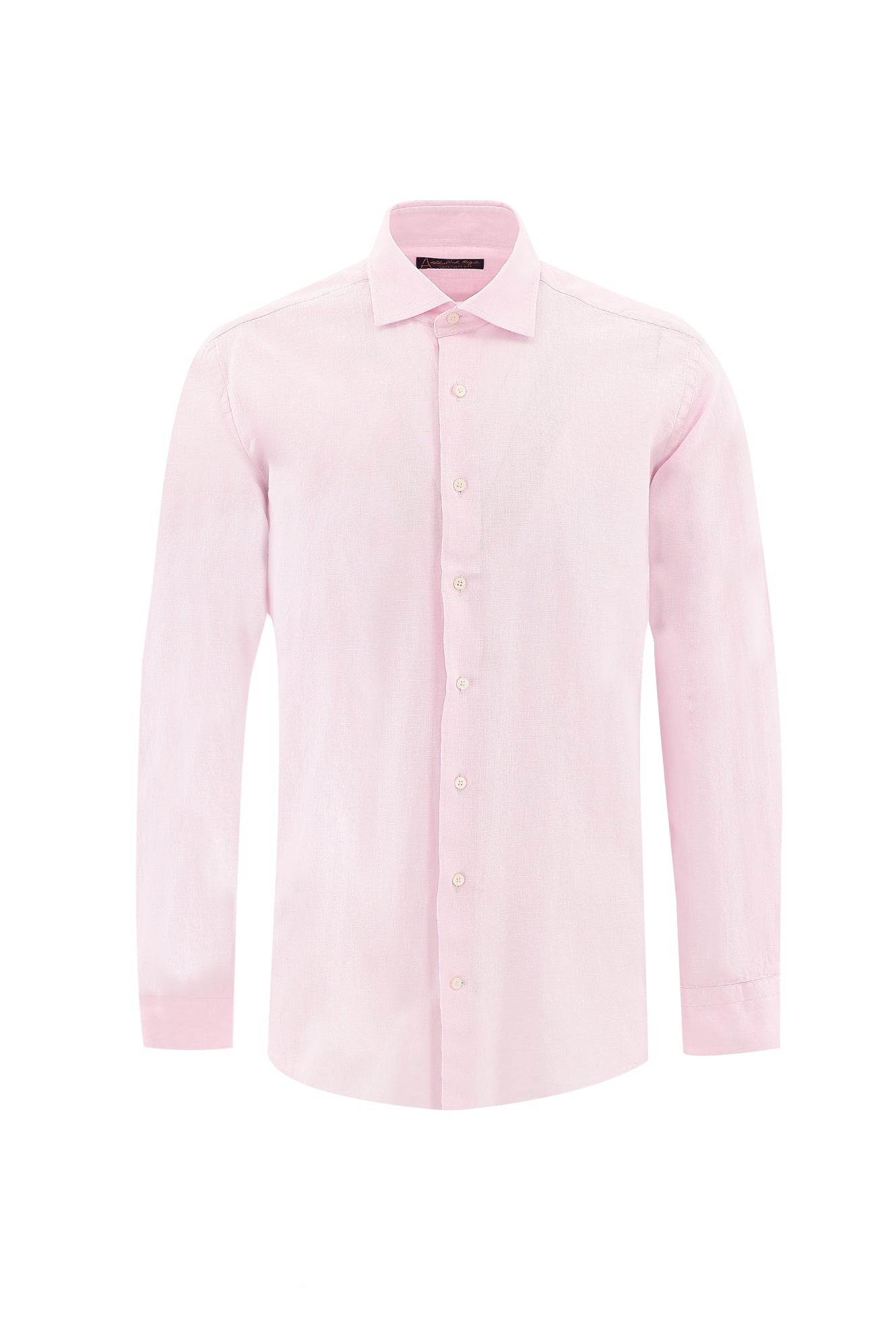 Toz Pembe Uzun Kol Regular Fit Keten Gömlek