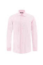 Toz Pembe Uzun Kol Regular Fit Keten Gömlek