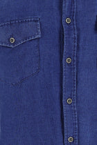 Açık Lacivert Uzun Kol Regular Fit Denim Gömlek