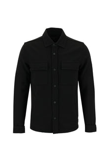 Siyah Slim Fit Dar Kesim Desenli Shacket Gömlek / Mont