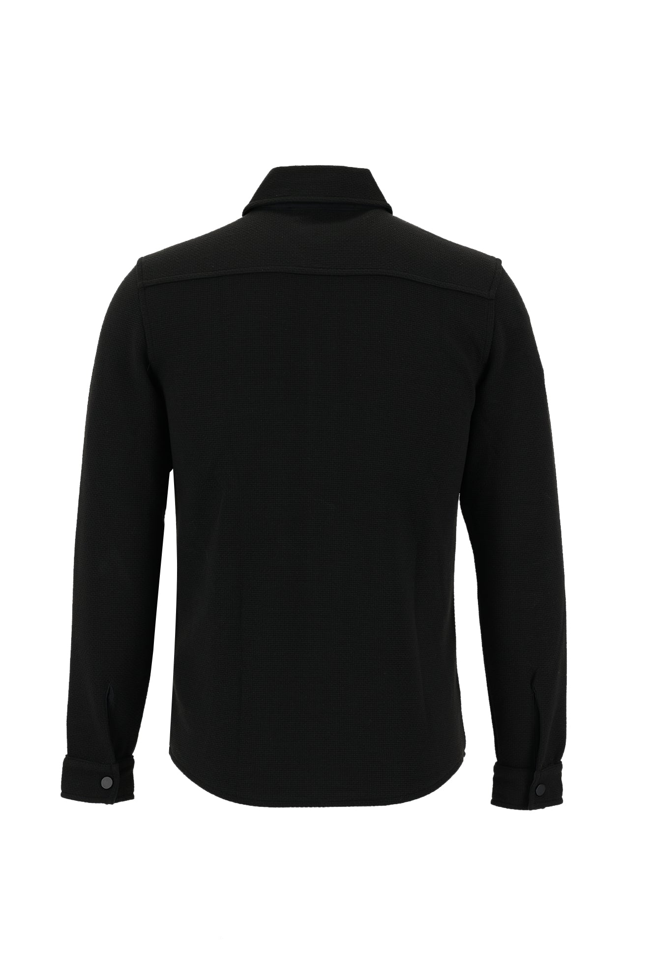 Siyah Slim Fit Dar Kesim Desenli Shacket Gömlek / Mont