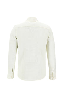 Ekru Slim Fit Dar Kesim Desenli Shacket Gömlek / Mont