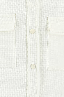 Ekru Slim Fit Dar Kesim Desenli Shacket Gömlek / Mont