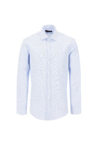 Açık Mavi Uzun Kol Slim Fit Dar Kesim Desenli Pamuk Gömlek