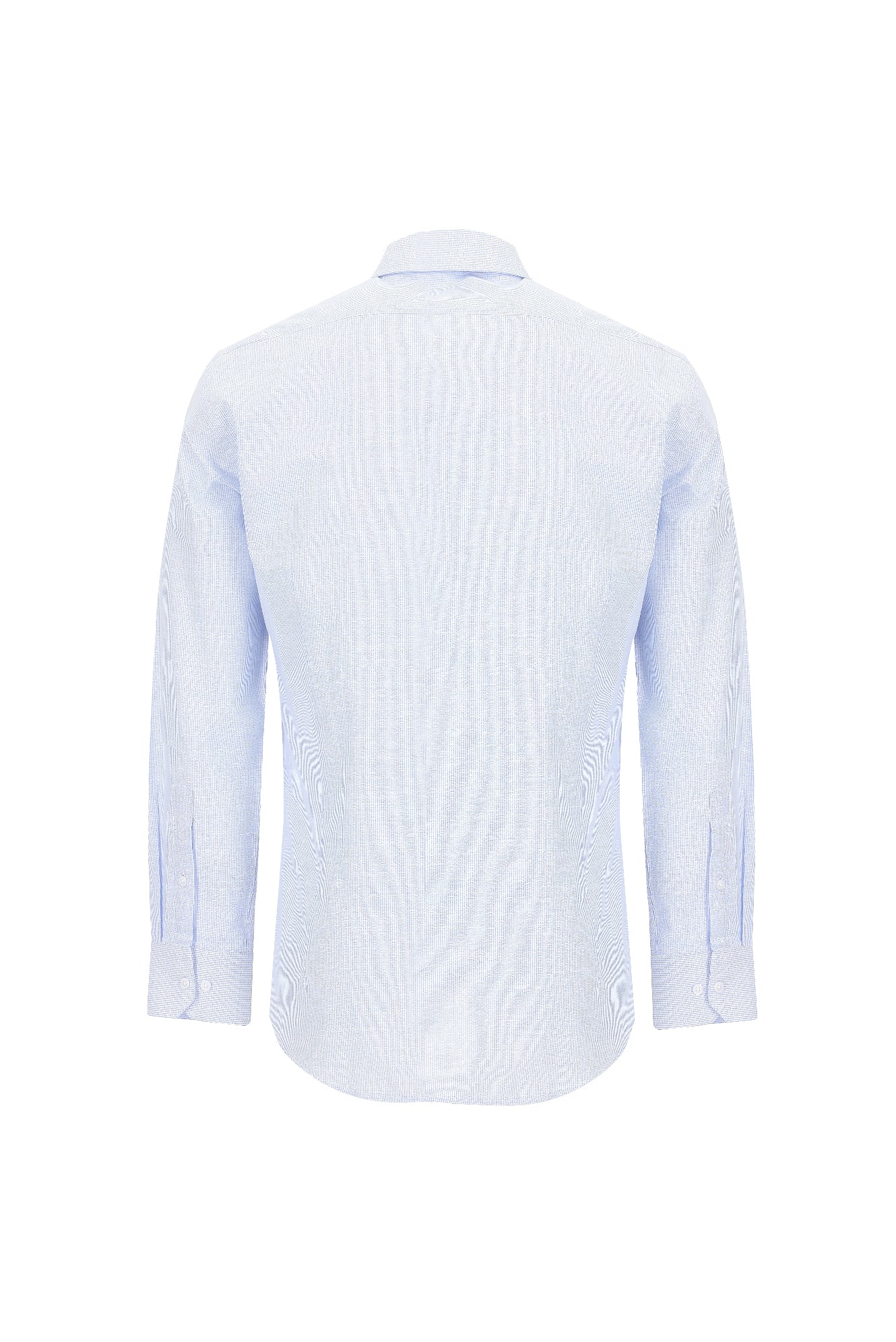 Açık Mavi Uzun Kol Slim Fit Dar Kesim Desenli Pamuk Gömlek