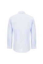 Açık Mavi Uzun Kol Slim Fit Dar Kesim Desenli Pamuk Gömlek