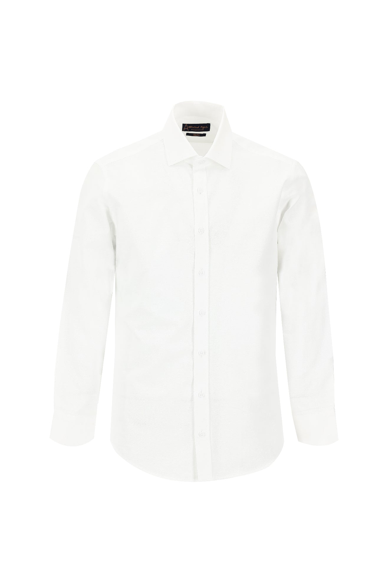 Beyaz Uzun Kol Slim Fit Dar Kesim Desenli Pamuk Gömlek