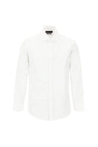 Beyaz Uzun Kol Slim Fit Dar Kesim Desenli Pamuk Gömlek