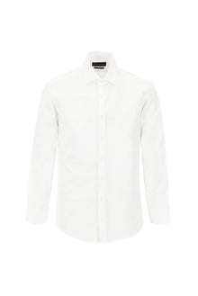 Beyaz Uzun Kol Slim Fit Dar Kesim Desenli Pamuk Gömlek