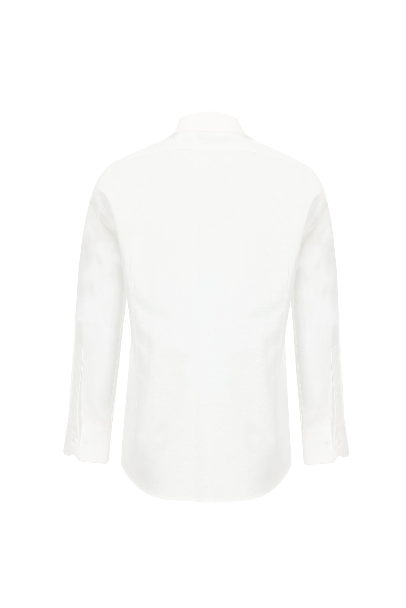 Beyaz Uzun Kol Slim Fit Dar Kesim Desenli Pamuk Gömlek