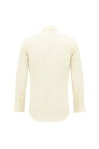 Açık Sarı Uzun Kol Slim Fit Dar Kesim Desenli Pamuk Gömlek