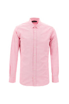 Şeker Pembe Uzun Kol Slim Fit Dar Kesim Desenli Pamuk Gömlek