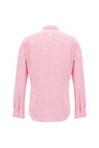 Şeker Pembe Uzun Kol Slim Fit Dar Kesim Desenli Pamuk Gömlek