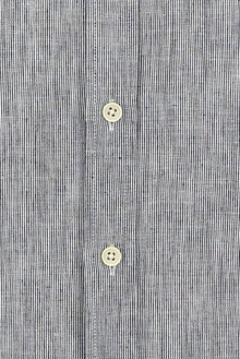 Siyah Uzun Kol Slim Fit Dar Kesim Desenli Keten Gömlek