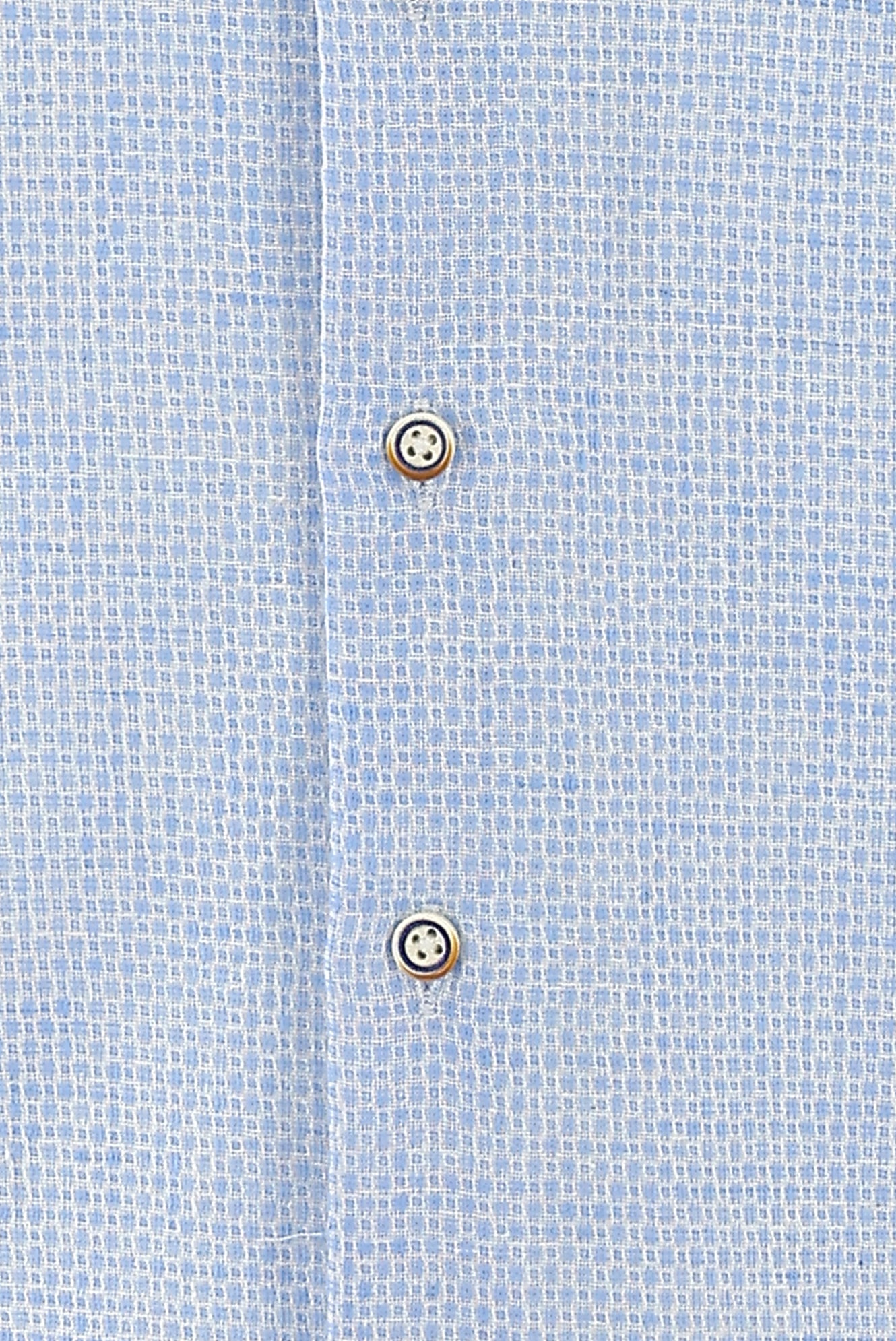 Uçuk Mavi Uzun Kol Slim Fit Dar Kesim Desenli Keten Gömlek