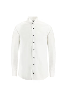 Beyaz Ata Yaka Slim Fit Dar Kesim Pamuk Gömlek