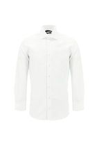 Beyaz Uzun Kol Slim Fit Dar Kesim Klasik Desenli Pamuk Gömlek