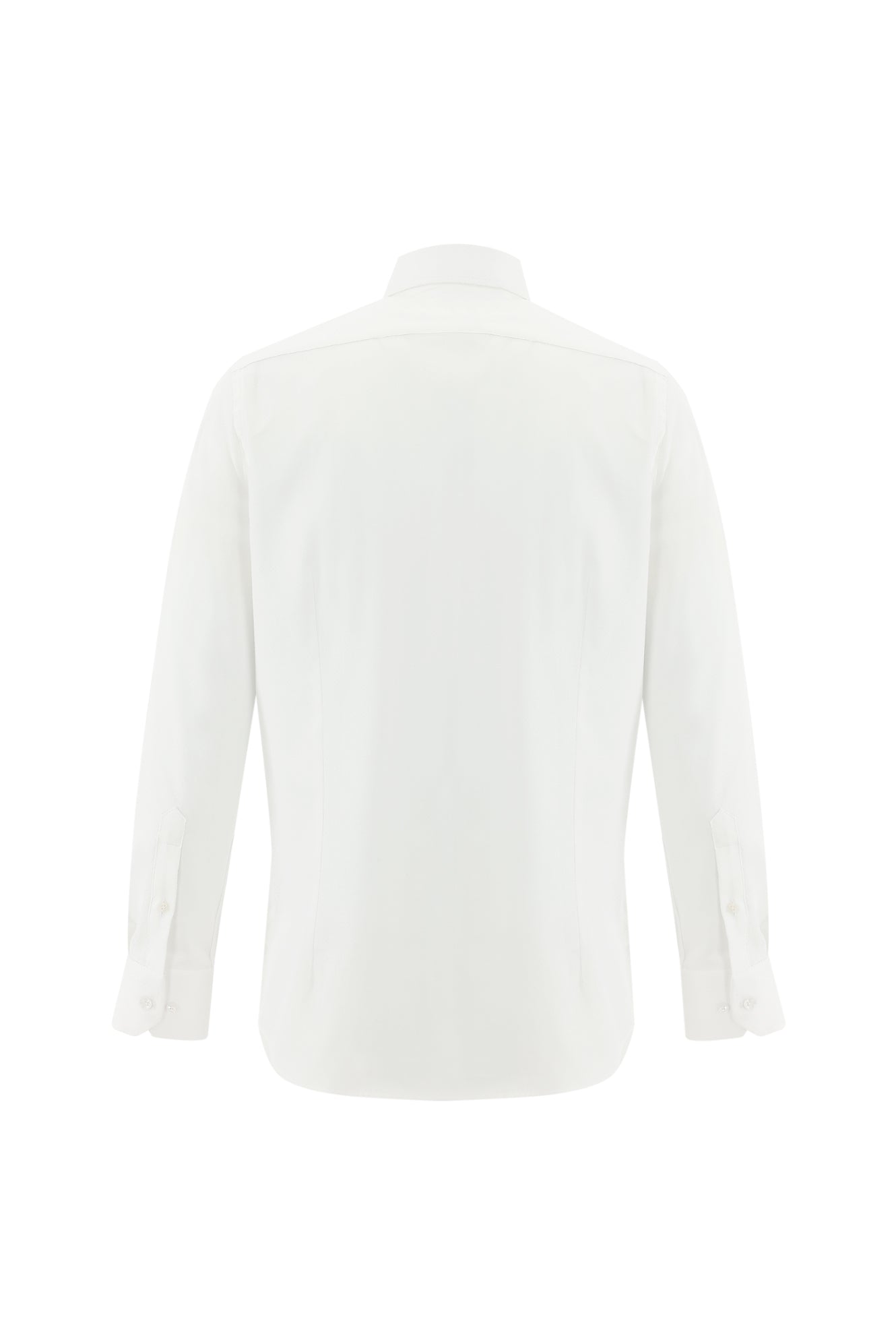 Beyaz Uzun Kol Slim Fit Dar Kesim Klasik Desenli Pamuk Gömlek