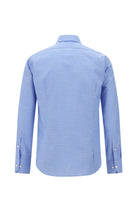 Koyu Mavi  Uzun Kol Slim Fit Dar Kesim Klasik Desenli Pamuk Gömlek