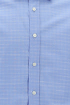 Koyu Mavi  Uzun Kol Slim Fit Dar Kesim Klasik Desenli Pamuk Gömlek