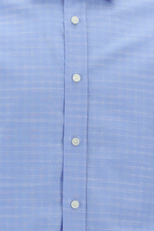 Koyu Mavi  Uzun Kol Slim Fit Dar Kesim Klasik Desenli Pamuk Gömlek