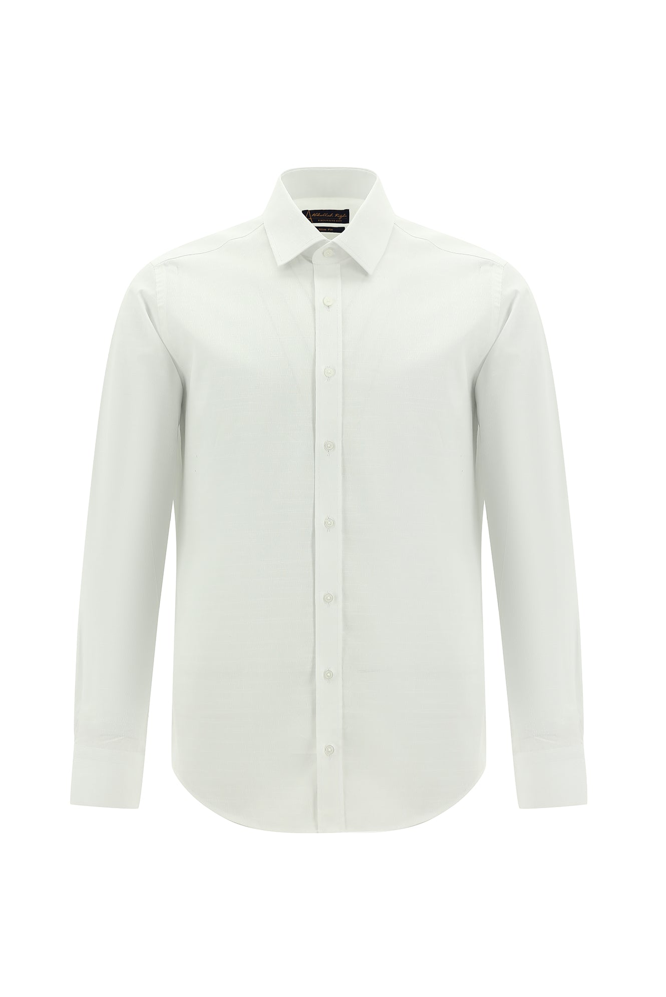 Beyaz Uzun Kol Slim Fit Dar Kesim Klasik Desenli Pamuk Gömlek