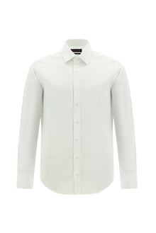 Beyaz Uzun Kol Slim Fit Dar Kesim Klasik Desenli Pamuk Gömlek