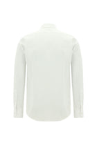 Beyaz Uzun Kol Slim Fit Dar Kesim Klasik Desenli Pamuk Gömlek