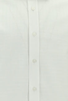 Beyaz Uzun Kol Slim Fit Dar Kesim Klasik Desenli Pamuk Gömlek