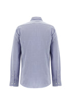 Koyu Mavi  Uzun Kol Slim Fit Dar Kesim Klasik Desenli Pamuk Gömlek