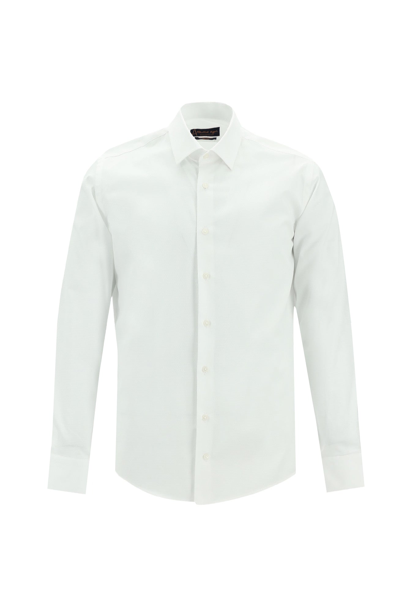 Beyaz Uzun Kol Slim Fit Dar Kesim Klasik Desenli Pamuk Gömlek