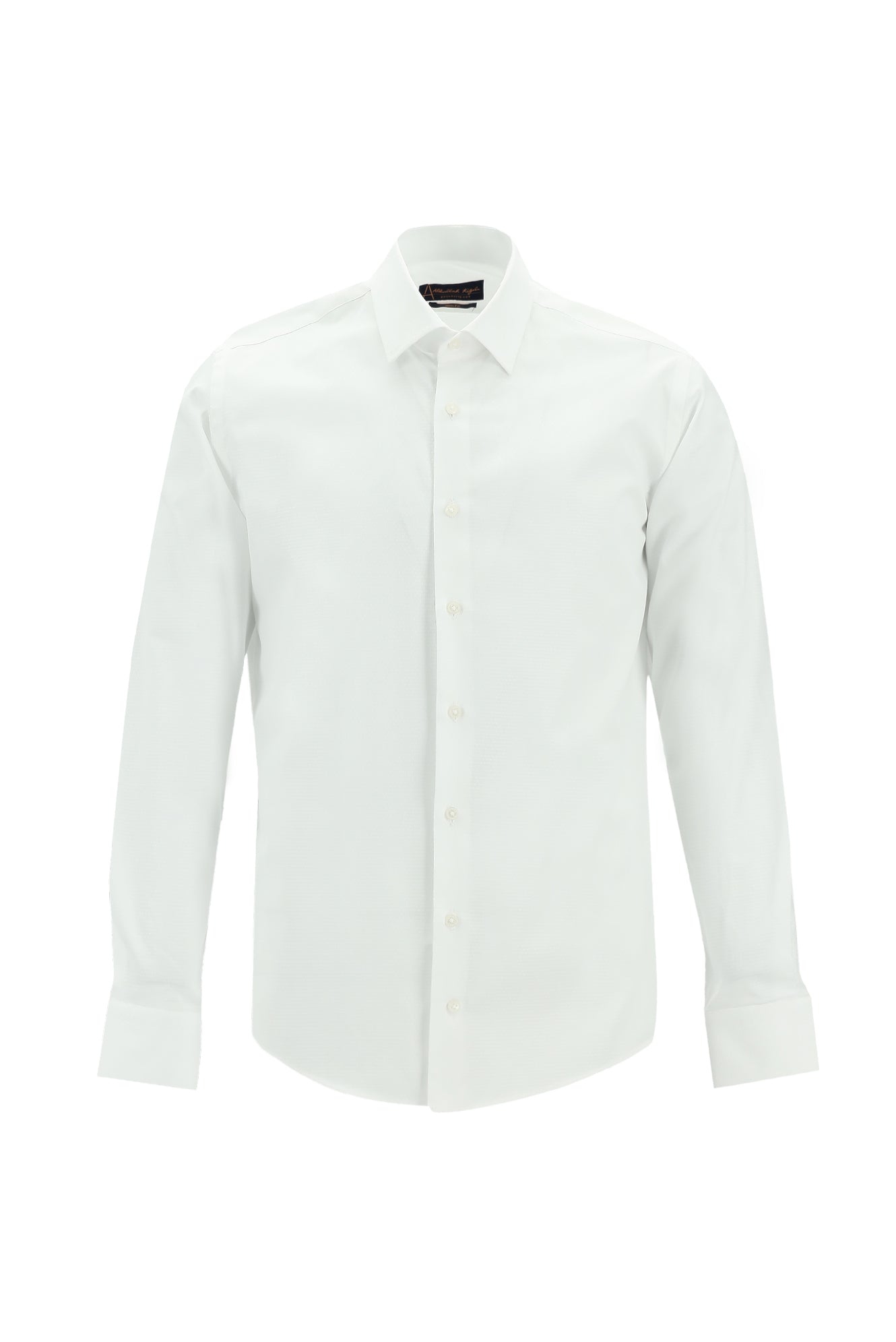 Beyaz Uzun Kol Slim Fit Dar Kesim Klasik Desenli Pamuk Gömlek