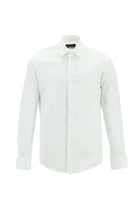 Beyaz Uzun Kol Slim Fit Dar Kesim Klasik Desenli Pamuk Gömlek