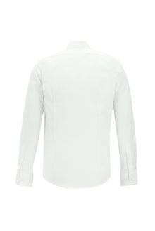 Beyaz Uzun Kol Slim Fit Dar Kesim Klasik Desenli Pamuk Gömlek