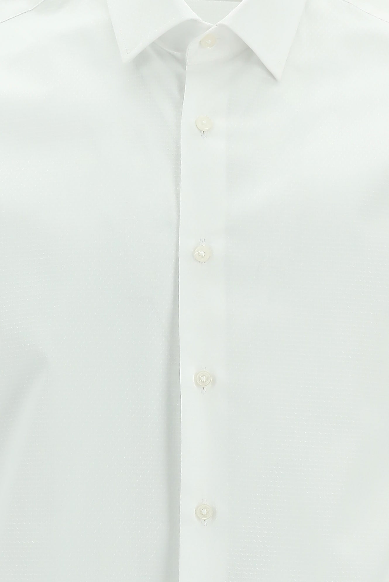 Beyaz Uzun Kol Slim Fit Dar Kesim Klasik Desenli Pamuk Gömlek