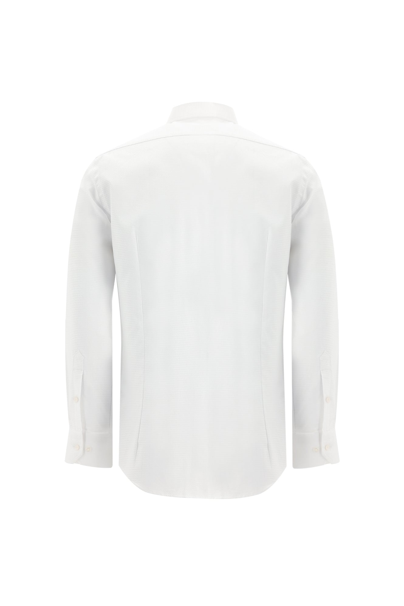 Beyaz Uzun Kol Slim Fit Dar Kesim Oxford Klasik Desenli Pamuk Gömlek