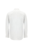 Beyaz Uzun Kol Slim Fit Dar Kesim Oxford Klasik Desenli Pamuk Gömlek