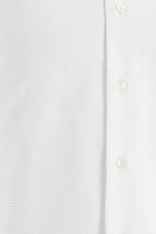 Beyaz Uzun Kol Slim Fit Dar Kesim Oxford Klasik Desenli Pamuk Gömlek