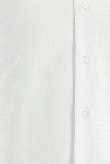Beyaz Uzun Kol Slim Fit Dar Kesim Oxford Klasik Desenli Pamuk Gömlek