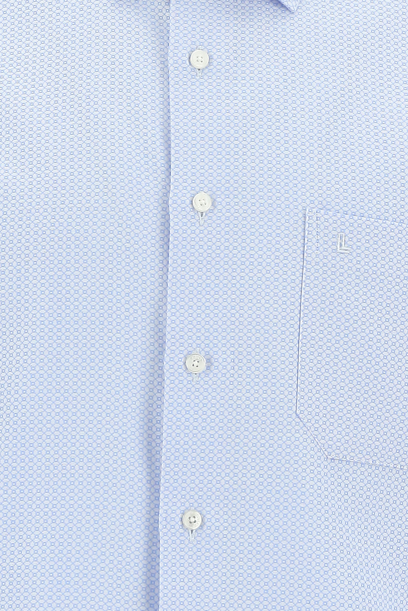 Koyu Mavi  Uzun Kol Klasik Desenli Pamuk Gömlek