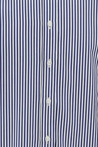 Koyu Lacivert Uzun Kol Regular Fit Çizgili Pamuk Gömlek