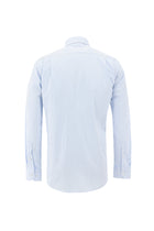 Açık Mavi Uzun Kol Regular Fit Çizgili Pamuk Gömlek