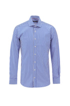 Mavi Uzun Kol Regular Fit Çizgili Pamuk Gömlek