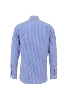 Mavi Uzun Kol Regular Fit Çizgili Pamuk Gömlek
