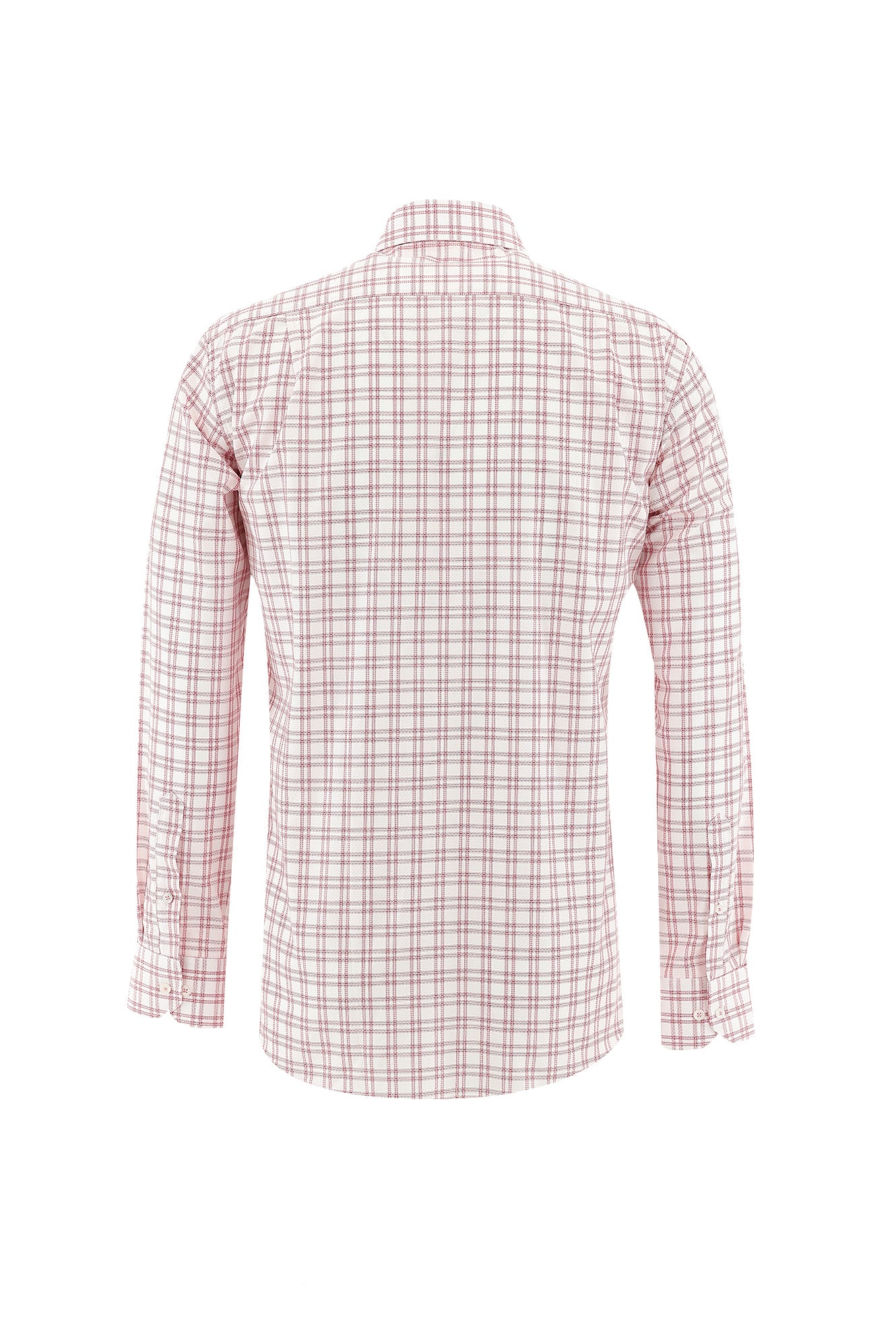 Bayrak Kırmızı Uzun Kol Regular Fit Ekose Pamuk Gömlek