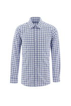 Orta Lacivert Uzun Kol Regular Fit Ekose Pamuk Gömlek