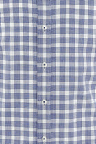 Orta Lacivert Uzun Kol Regular Fit Ekose Pamuk Gömlek