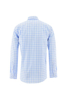 Açık Mavi Uzun Kol Regular Fit Ekose Pamuk Gömlek